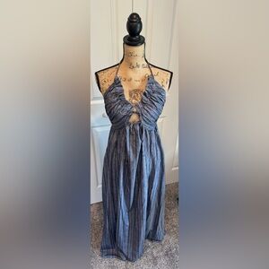 Elegant Navy and Light Blue Women's Dress
